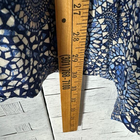 Catherine’s women’s tank top asymmetrical beaded collar blues white plus size - Picture 7 of 10